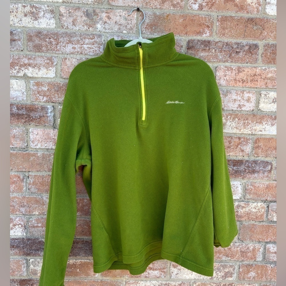 Quarter zip bright green Eddie Bauer jacket